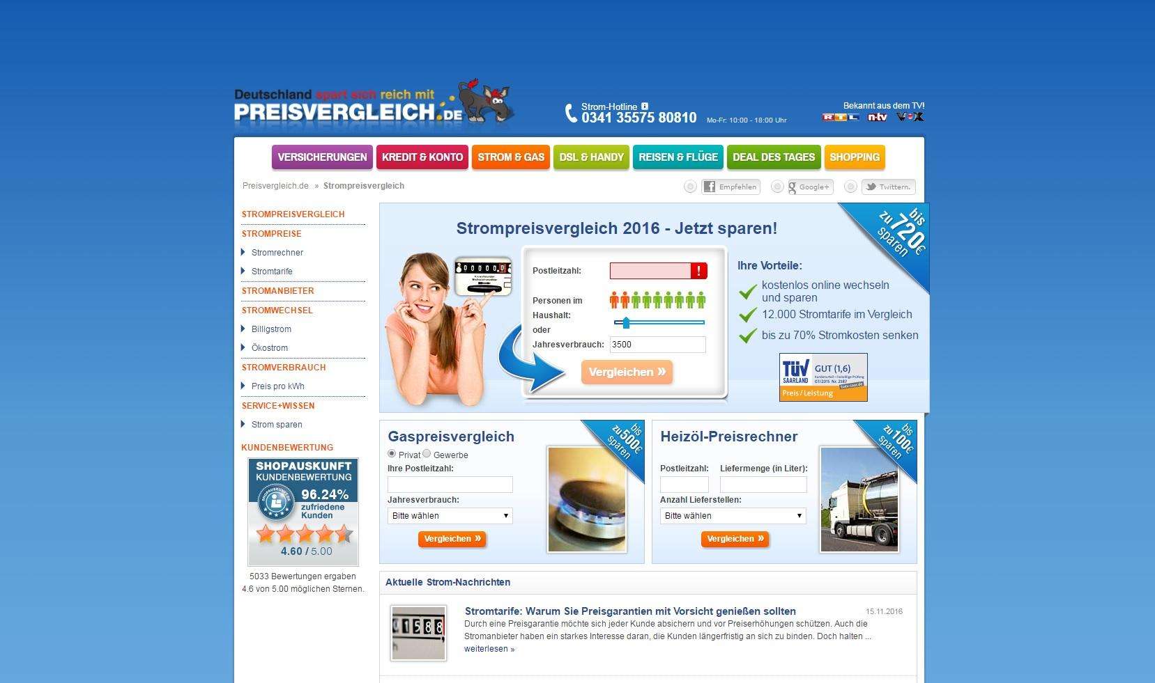 Online-Produkt-Preisvergleich Portal